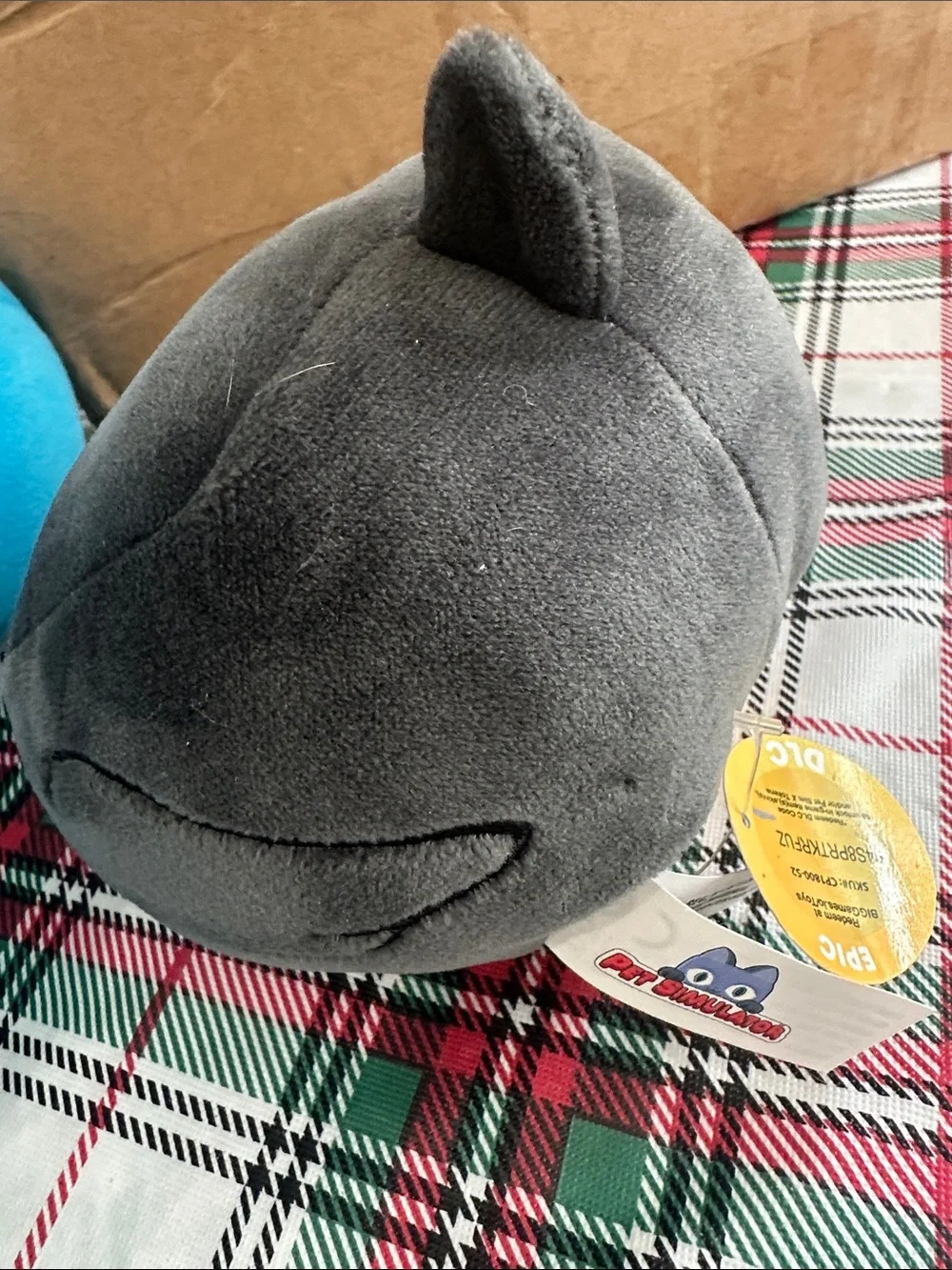 Blue & White Plush Penguin Pet Toy with Yellow Beak